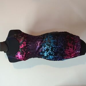 NWT Venus Multicolor Reversible Sequin Mini Dress Sz S